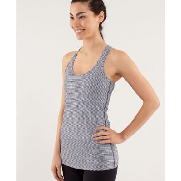 Lululemon Cool Racerback Gingham Inkwell Size 6 - Picture 1 of 5